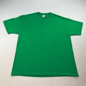 Vintage Green T-Shirt Adult XL Blank Custom Basic Crewneck Casual Cotton Mens